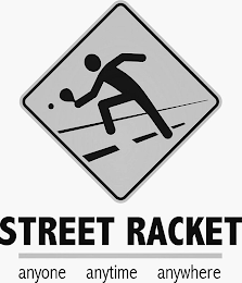 STREET RACKET ANYONE ANYTIME ANYWHERE logo