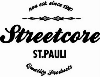 STREETCORE ST.PAULI QUALITY PRODUCTS NON EST. SINCE 1910 logo