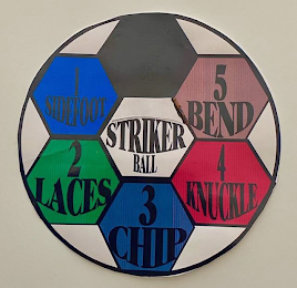 STRIKER BALL 1 SIDEFOOT 2 LACES 3 CHIP 4 KNUCKLE 5 BEND logo