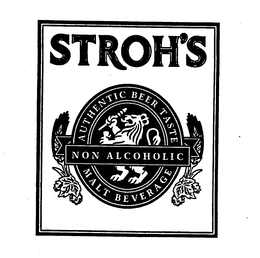 STROH'S NON ALCOHOLIC AUTHENTIC BEER TASTE MALT BEVERAGE logo