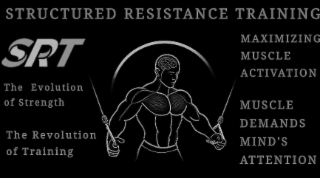 STRUCTURED RESISTANCE TRAINING SRT THE EVOLUTION OF STRENGTH THE REVOLUTION OF TRAINING MAXIMIZING MUSCLE ACTIVATION MUSCLE DEMANDS MIND'S ATTENTION logo