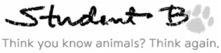 STUDENT B THINK YOU KNOW ANIMALS  THINK AGAIN. logo
