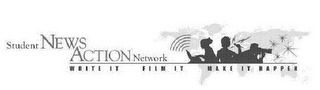 STUDENT NEWS ACTION NETWORK WRITE IT FILM IT MAKE IT HAPPEN logo