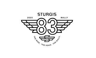 STURGIS 2023 RALLY 83 S THE RIDE. THE ROAR. THE RALLY. logo