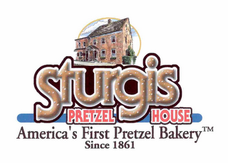 STURGIS PRETZEL HOUSE AMERICA'S FIRST PRETZEL BAKERY SINCE 1861 logo