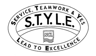S.T.Y.L.E. NCL SERVICE, TEAMWORK & YES LEAD TO EXCELLENCE logo