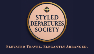 STYLED DEPARTURES SOCIETY ELEVATED TRAVEL. ELEGANTLY ARRANGED. logo