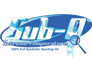 SUB-0 EXTREME TEMPERATURE 100% FULL SYNTHETIC SPORTING OIL -80 logo