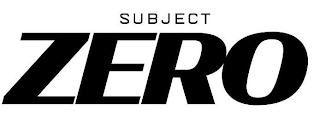 SUBJECT ZERO logo