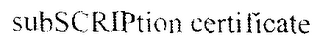 SUBSCRIPTION CERTIFICATE logo