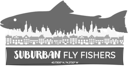 SUBURBAN FLY FISHERS 40.7300° N, 74.2720° W logo