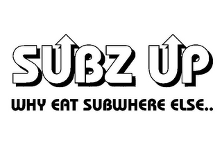 SUBZ UP WHY EAT SUBWHERE ELSE.. logo