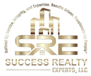 SUCCESS REALTY EXPERTS, LLC DEFINED BY SERVICE, INTEGRITY, AND EXPERTISE. RESULTS DRIVEN, PASSIONATE FOR PEOPLE SRE logo