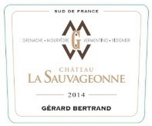 SUD DE FRANCE GMVV GRENACHE MOURVEDRE VERMENTINO VIOGNIER CHATEAU LA SAUVAGEONNE 2014 GERARD BERTRAND logo