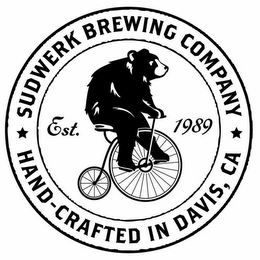 SUDWERK BREWING COMPANY HAND-CRAFTED IN DAVIS, CA EST. 1989 logo