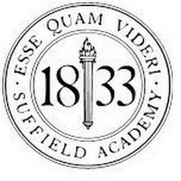 SUFFIELD ACADEMY ESSE QUAM VIDERI 1833