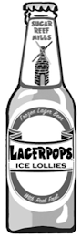 SUGAR REEF MILLS FROZEN LAGER BEER LAGERPOPS ICE LOLLIES WITH REAL FRUIT logo