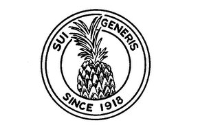 SUI GENERIS SINCE 1918 logo
