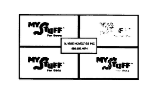 SUISSE NOVELTIES INC MY STUFF FOR BIYS MY STUFF FOR BABIES MY STUFF FOR GIRLS MY STUFF FOR KIDS logo
