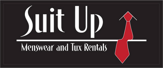SUIT UP MENSWEAR AND TUX RENTAL logo