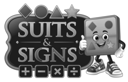 SUITS & SIGNS + - × ÷ logo