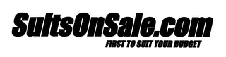 SUITSONSALE.COM FIRST TO SUIT YOUR BUDGET logo