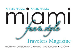 SUL DA FLÓRIDA SOUTH FLORIDA MIAMI FUN & STYLE TRAVELERS MAGAZINE SHOPPING · ENTRETENIMENTO · MAPAS · GASTRONOMIA · NEGÓCIOS logo