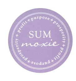 SUM MOXIE PROFIT + PURPOSE + PROSPERITY+ PROFIT + PURPOSE + PROSPERITY logo
