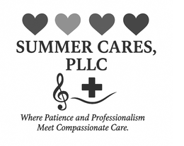 SUMMER CARES, PLLC WHERE PATIENCE AND PROFESSIONALISM MEETS COMPASSIONATE CARE. logo