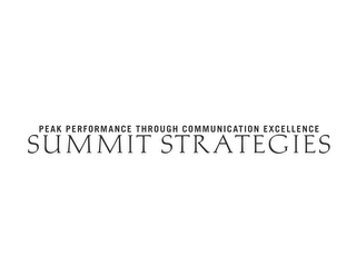 SUMMIT STRATEGIES PEAK PERFORMANCE THROUGH COMMUNICATION EXCELLENCE logo