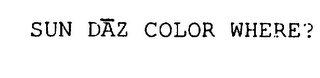 SUN DAZ COLOR WHERE? logo