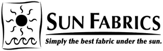 SUN FABRICS SIMPLY THE BEST FABRIC UNDER THE SUN. logo