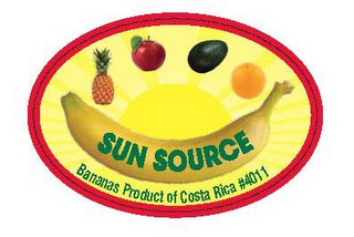 SUN SOURCE BANANAS PRODUCT OF COSTA RICA #4011 logo