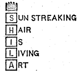 SUN STREAKING HAIR IS LIVING ART logo