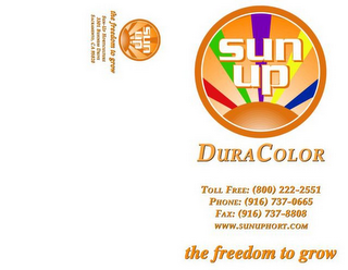SUN UP DURA COLOR THE FREEDOM TO GROW logo