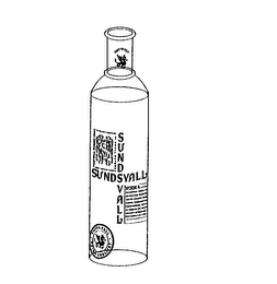 SUNDSVALL VODKA PRIMA KVALITET S TRADITIONAL SWEDISH VODKA DISTILLED & BOTTLED IN SMALL BATCHES PREPARED BY HAND VODKA A TRULY DISTINCTIVE VODKA THAT REVIVES THE TRADITIONAL ART OF SWEDISH VODKA MAKING, DISTILLED FROM THE FINEST GRAINS, PREPARED BY HAND BY THE MASTER BLENDER ACCORDING TO HIS OWN SECRET METHOD logo