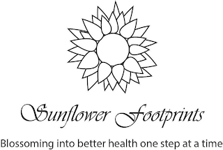 SUNFLOWER FOOTPRINTS BLOSSOMING INTO BETTER HEALTH ONE STEP AT A TIME logo