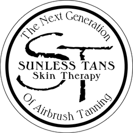 SUNLESS TANS SKIN THERAPY....THE NEXT GENERATION OF AIRBRUSH TANNING logo