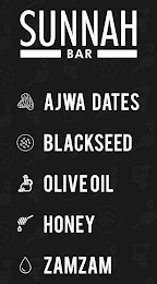 SUNNAH BAR AJWA DATES BLACKSEED OLIVE OIL HONEY ZAMZAM logo
