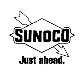 SUNOCO JUST AHEAD. logo