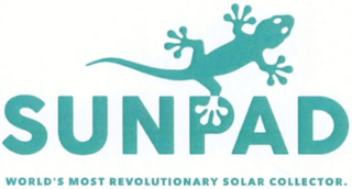 SUNPAD WORLD'S MOST REVOLUTIONARY SOLAR COLLECTOR. logo