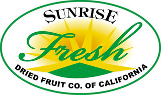 SUNRISE FRESH DRIED FRUIT CO. OF CALIFORNIA logo