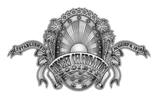 SUNSET CELEBRATION SOCIETY ESTABLISHED AUGUST 8 1828 logo