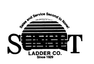 SUNSET SALES AND SERVICE SECOND TO NONE! LADDER CO. SINCE 1929 logo