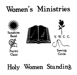 SUNSHINE BAND PURITY CLASS PROVIDENCE 2 TITUS 2 Y.W.C.C. SEWING CIRCLE WOMEN'S MINISTRIES HOLY WOMEN STANDING logo
