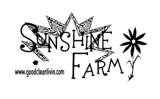 SUNSHINE FARM WWW.GOODCLEANLIVIN.COM logo
