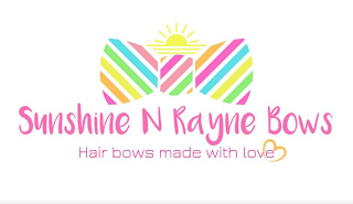 SUNSHINE N RAYNE BOWS HAIR BOWS MADE WITH LOVE logo
