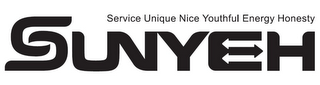 SUNYEH SERVICE UNIQUE NICE YOUTHFUL ENERGY HONESTY logo