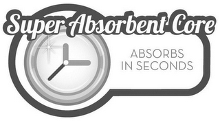 SUPER ABSORBENT CORE ABSORBS IN SECONDS logo
