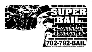 SUPER BAIL "YOUR BAIL BONDS HERO" 702-792-BAIL logo